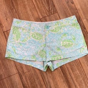 Lilly Pulitzer Walsh Shorts Blue Green Size 6